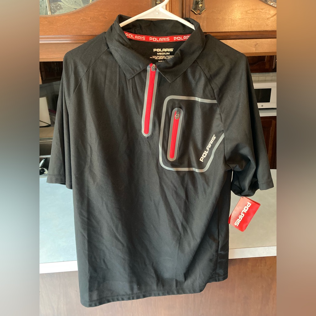 Polaris Zip Up T Shirt Polyester Size Medium Brand New With Tags Free Shipping